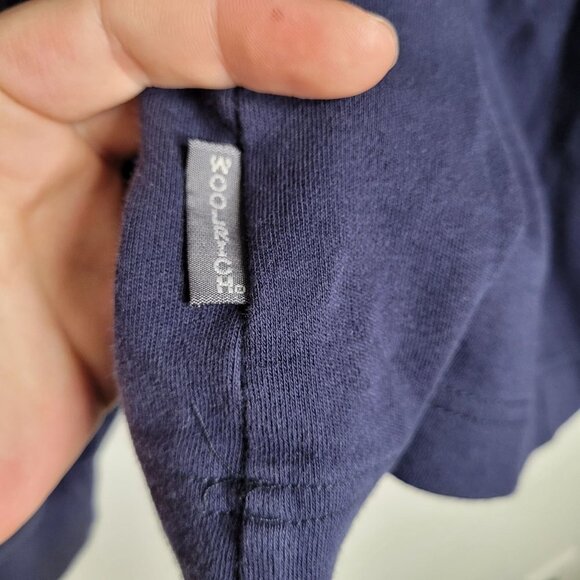 Woolrich Mens size Large Deep Navy 100% Cotton mock neck long sleeve Pullover - Picture 7 of 9